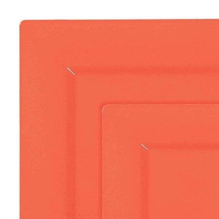 SMARTY HAD A PARTY Tropical Coral Square Plastic Plates Dinnerware Value Set (120 Dinner Plates+120 Salad Plates), 240PK 7975-CASE